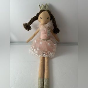 NEW Mon Ami Princess Paige Doll Plush with Light Skin Brown Braids 22 inches